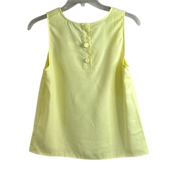 J. Crew Women's Sleeveless Button Back Shell Yellow Size XXS NWT - Picture 4 of 7